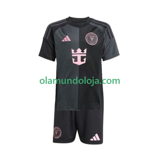 Camisola Inter Miami Criança Equipamento Segundo 2025 Manga Curta